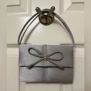 GUNNE SAX Silver Satin Clutch/Crossbody